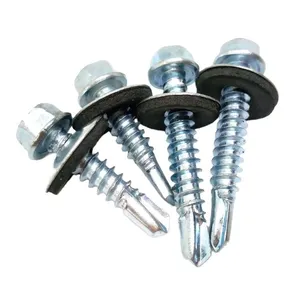 Factory Direct Self Drilling Screw C1022A Carbon Steel Yellow Zinc Hex Head for Metal Roofing Fast Drilling Full Sizes Available thumbnail-1