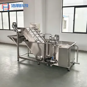 Industrial Bubble Washing Machine SUS304 Fruit Vegetable Washer With Elevator Spray Rinse High Efficiency Food Processing Equipment thumbnail-2
