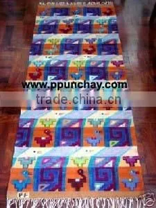 Woven Wool Tapestry / Woven Wool Rug / Woven Wool Runner / Woven Wool Wall Decor 5x2 Feet Peru thumbnail-1