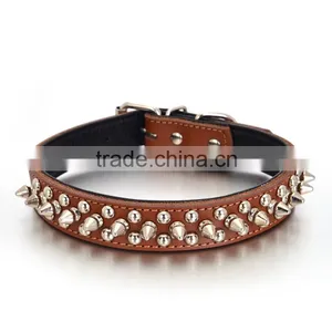 Alloy Fittings Litchi Grain Dog Collars Bullet Nail Pet Collar thumbnail-1