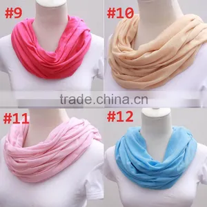 Hot Sale Woman Fashion Plain Cotton Infinity Scarf thumbnail-3