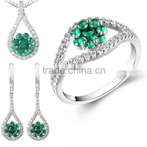 2014 Fashion 18k Gold Plated Wholesale Emerald Jewelry Set thumbnail-1