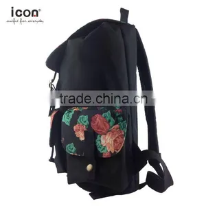 600D Polyester Backpack With Flower Printing thumbnail-3