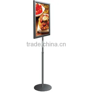 Telescopic Pedestal Sign Stand With Round Base - Matte Black thumbnail-1