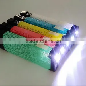 Cigarette Usage Plastic Material Colored Streak Torch Lighter With LED Light thumbnail-6