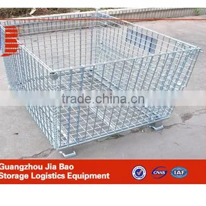 Foldable Metal Wire Mesh Storage Cage With Wheels thumbnail-1