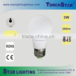 3W Pear Shaped Ceramic LED A45 Bulb thumbnail-1