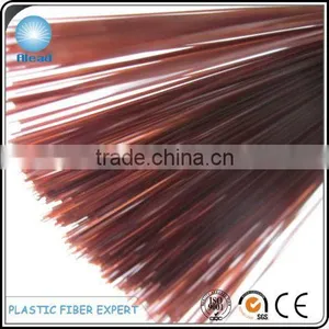 High Elastic Triangular Profile PET Broom Fiber in Brown Color, Can be Mixed With Other Colors thumbnail-2