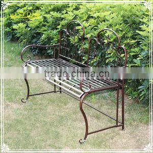 Custom Brown Metal Garden Bench Patio Furniture for Sale thumbnail-3