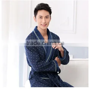 NEW Cotton Nightwear for Men Spring and Autumn Long Sleeve Sleep Gown Men Lounge Robes Plus Size thumbnail-3