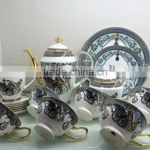Gold Supplier Fine Bone China Material Coffe and Tea Sets thumbnail-1