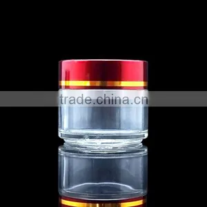 100g Empty Cosmetic Glass Jar Glass Bottle With Aluminum Cap thumbnail-1