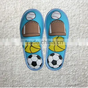 Knitted Fabric Kids Cartoon Slippers With Colorful Football Printing thumbnail-1