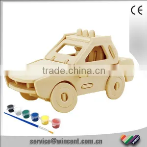 Draw Your Own Unique Police Car Wood 3D Puzzle thumbnail-1