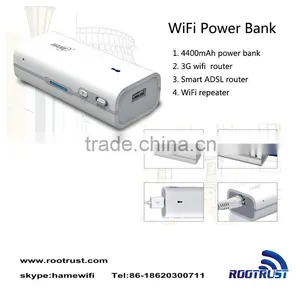 Portable 4400mAh Power Bank+ Wireless N Smart Portable Wifi Repeater Router Gateway thumbnail-1