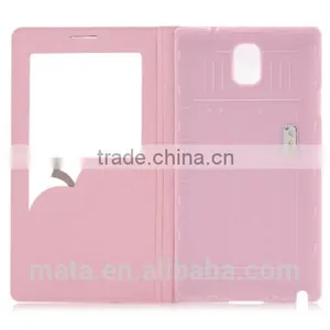 View Window Flip Leather Case With PC Cover For Samsung thumbnail-3