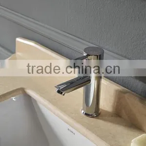 Modern Single Basin Wash Basin Cream Color Solid Oak Wood Bathroom Vanity NO.1001A thumbnail-2