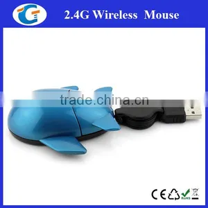 Aeroplane Shaped Wired Optical Mouse With Retractable Cable thumbnail-6