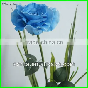 Factory Price Artificial Real Touch Rose With Blue Colors thumbnail-1
