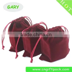 Chinese Red Velvet Drawstring Bags With Tassel thumbnail-4