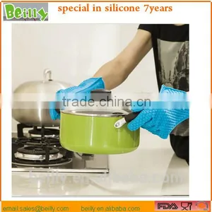 Custom Amazon Heat Resist Bbq Grilling BBQ Silicone Gloves/Oven Gloves for Cooking Baking thumbnail-1