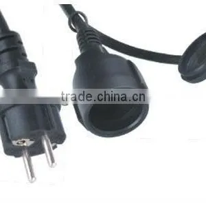 Euro Extension Cord With Electric Water-proof Plug and Socket thumbnail-1