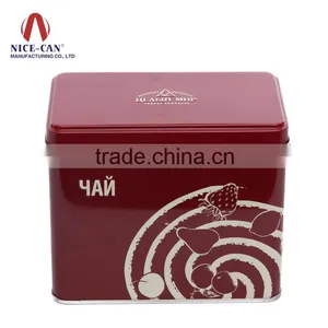 Empty Airtight Tin Rectangular Shape Metal Cookie Tin Can Food Tin Can For Sale thumbnail-1