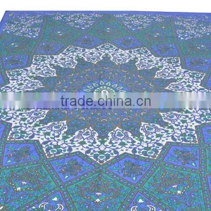 Sanganeri Printed Mandela Tapestry Wall Decor Throw Table Cover 100% Cotton Bedspread Indian Jaipur Manufacturer & Wholesaler thumbnail-2