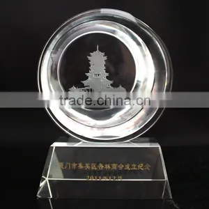 Wholesale Crystal Glass Trophy Cup Award With Building Engraving thumbnail-6