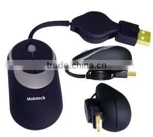 Black Mini 3D Retractable Mouse thumbnail-1
