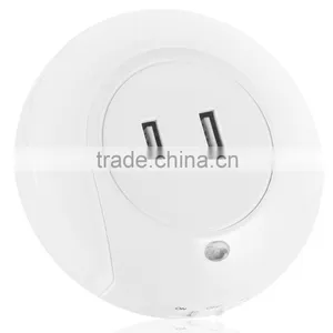 LED Night Light With Dusk to Dawn Sensor and Dual USB Wall Plate Charger thumbnail-1