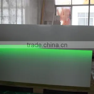 Tell World Artificial Stone Modern White Color Small LED Front Desk thumbnail-3