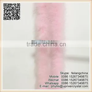Factory Cheap Sale Bleached Pink Fluffy Feather Boa thumbnail-1