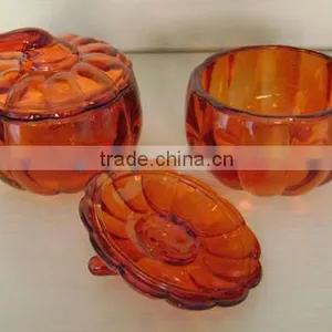 Brown Glass Pumpkin Jar thumbnail-1