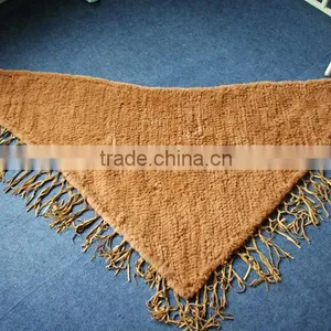 Knitted Rabbit Fur Shawl Sale Rabbit Sheared Fur With Leather Trim Fringies,KZ14135 thumbnail-3