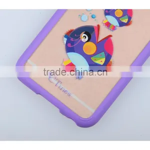 C&T Hybrid Transparent Clear Hard Peacock Panel TPU Bumper Case Cover for Apple IPhone 6 6s thumbnail-3