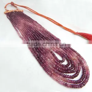 Natural Multi Tourmaline Roundel Faceted Beads thumbnail-4