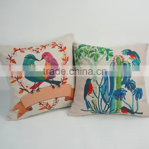 Custom Bird Design Digital Print Wholesale Pillow Case With Plain Style thumbnail-1