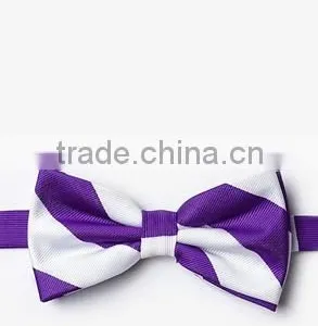 2016 Custom Design Pre-tie Jacquard Polyester Striped Bow Ties for Boys thumbnail-3