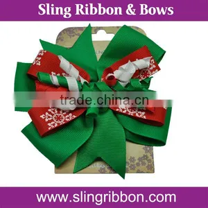 2015 High Quality Grosgrain Ribbon Christmas Barrettes Hair Clips thumbnail-1