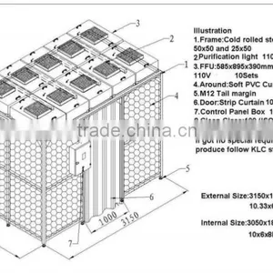 Small 100 Clean Class Clean Room Booth With FFU thumbnail-1