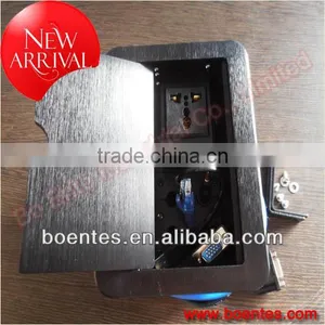 Aluminum Flip up Power and Data Outlet/desktop Power Outlets With Multiple Cables thumbnail-1