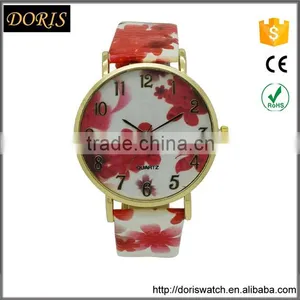 Stylish Pattern Painting Leather Strap Watches Color Wrist Watch Women Quartz Watch thumbnail-3