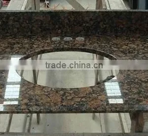 LOW PRICE!Wholesale Baltic Brown Bathroom Vanity Top With Single/Double Under Mount Sink In Stock thumbnail-4