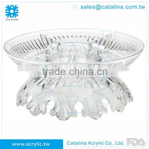 Luxury Acrylic Plastic Banquet Wedding Cake Dessert Fruit Tray With Lid thumbnail-6