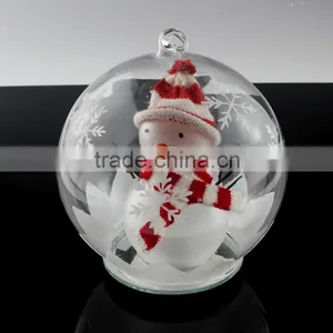 Christmas Glass Inside Painting Ball Xmas Ball ,clear Glass Christmas Ball With LED Light thumbnail-2