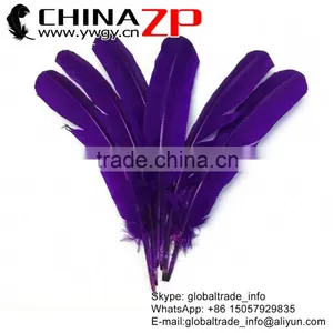 CHINAZP Crafts Factory Cheap Price Dyed Purple Solid Color Turkey Feather for Promotion thumbnail-1