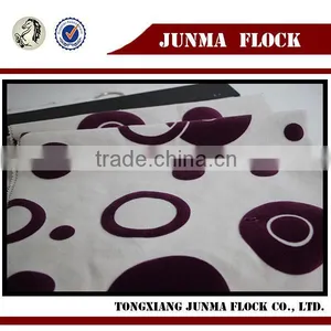 Pink and White Spot Pattern China Textile Flock on Flock Velvet Curtain Fabric Paint Spray Flocking thumbnail-2
