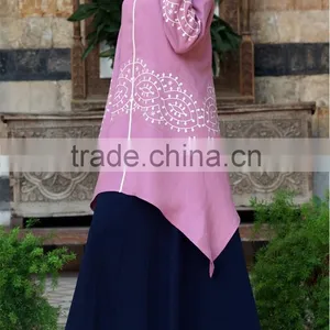 OEM Service China Factory Custom Made Knee Length Emdbroidered Summer Linen Quality Tunic thumbnail-4