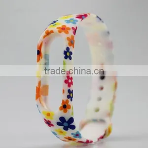 Beautiful Pattern Silicone Belt Strap for Xiaomi Miband 1s 1A for Mi Band 2 Smart Wristband for Miband 2 Bracelet thumbnail-4
